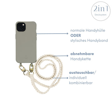 Smart Case TAUPEGRAU | Handyband Makramee NATURE