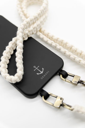 Smart Case SCHWARZ & Handyband Makramee NATURE