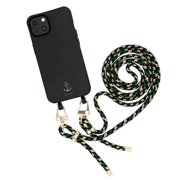 Smart Case SCHWARZ | Karabiner-Kordel CAMOUFLAGE