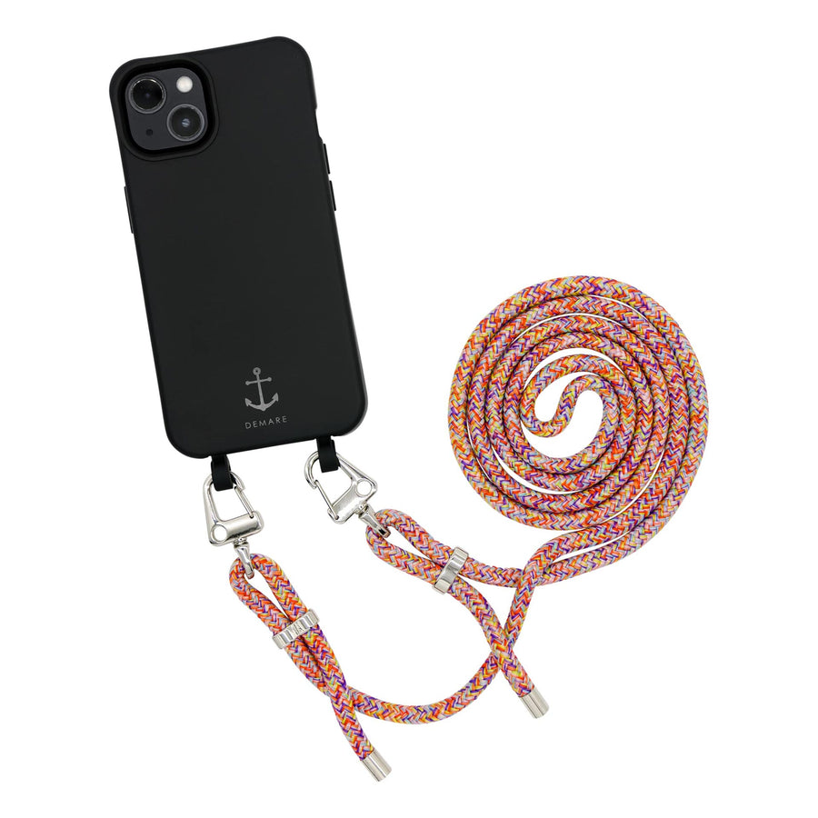 Smart Case SCHWARZ | Karabiner-Kordel BUNT