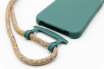 Handyhülle mit Band, Handyhülle mit Kette, Handyhülle nachhaltig, Handyhülle iphone, petrol
