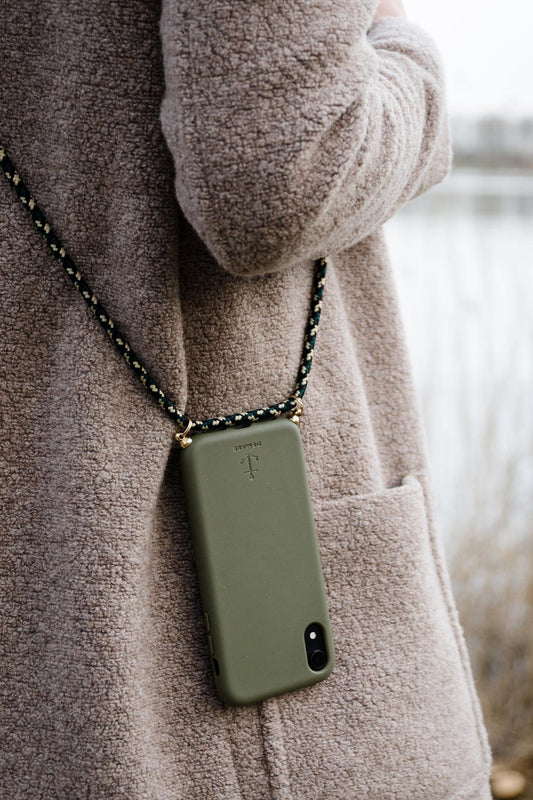 Handykette olivgrün, Handykette mit Hülle, DEMARE