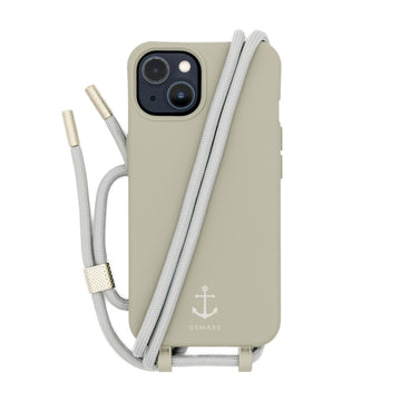 Handyhülle mit Band, Handyhülle mit Kette, Handyhülle nachhaltig, Handyhülle iphone, taupe grau