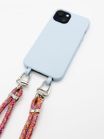 Handyhülle mit Band, Handyhülle mit Kette, Handyhülle nachhaltig, Handyhülle iphone, himmelblau