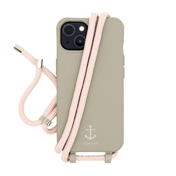 Handyhülle mit Band, Handyhülle mit Kette, Handyhülle nachhaltig, Handyhülle iphone, taupe grau