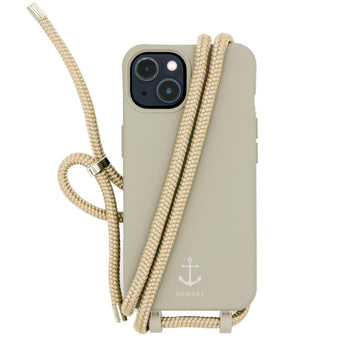 Handyhülle mit Band, Handyhülle mit Kette, Handyhülle nachhaltig, Handyhülle iphone, taupe grau