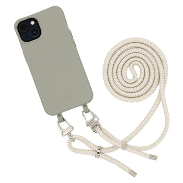 Handyhülle mit Band, Handyhülle mit Kette, Handyhülle nachhaltig, Handyhülle iphone, taupe grau