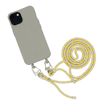 Handyhülle mit Band, Handyhülle mit Kette, Handyhülle nachhaltig, Handyhülle iphone, taupe grau