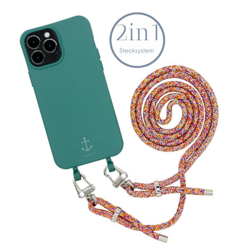 Smart Case PETROL | Karabiner-Kordel BUNT