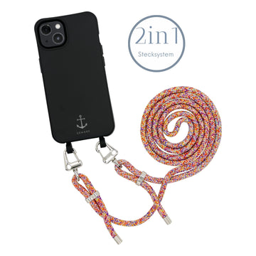 Smart Case SCHWARZ | Karabiner-Kordel BUNT