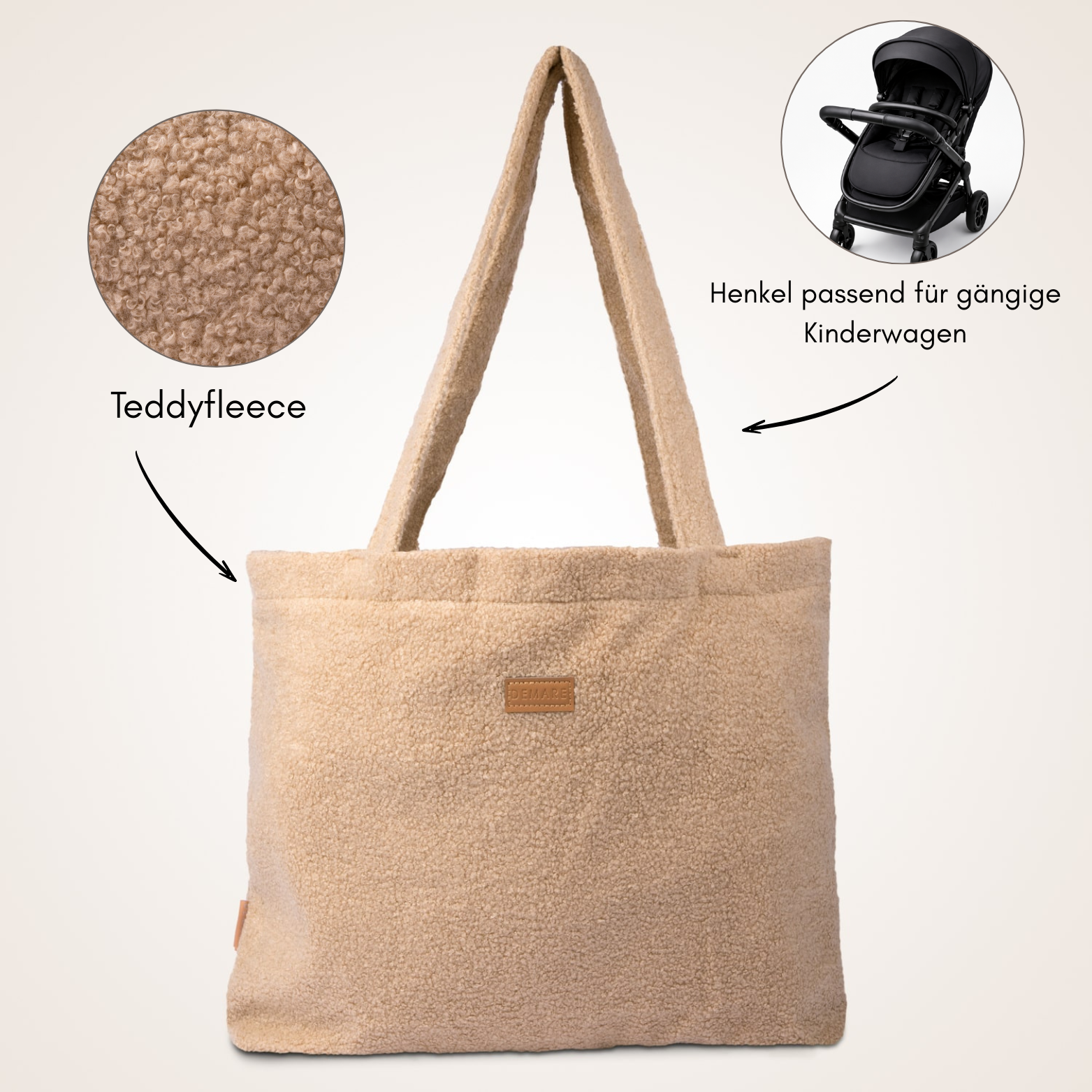 Set Teddy Mom Bag | Beige + Teddy Mini Bag | Beige