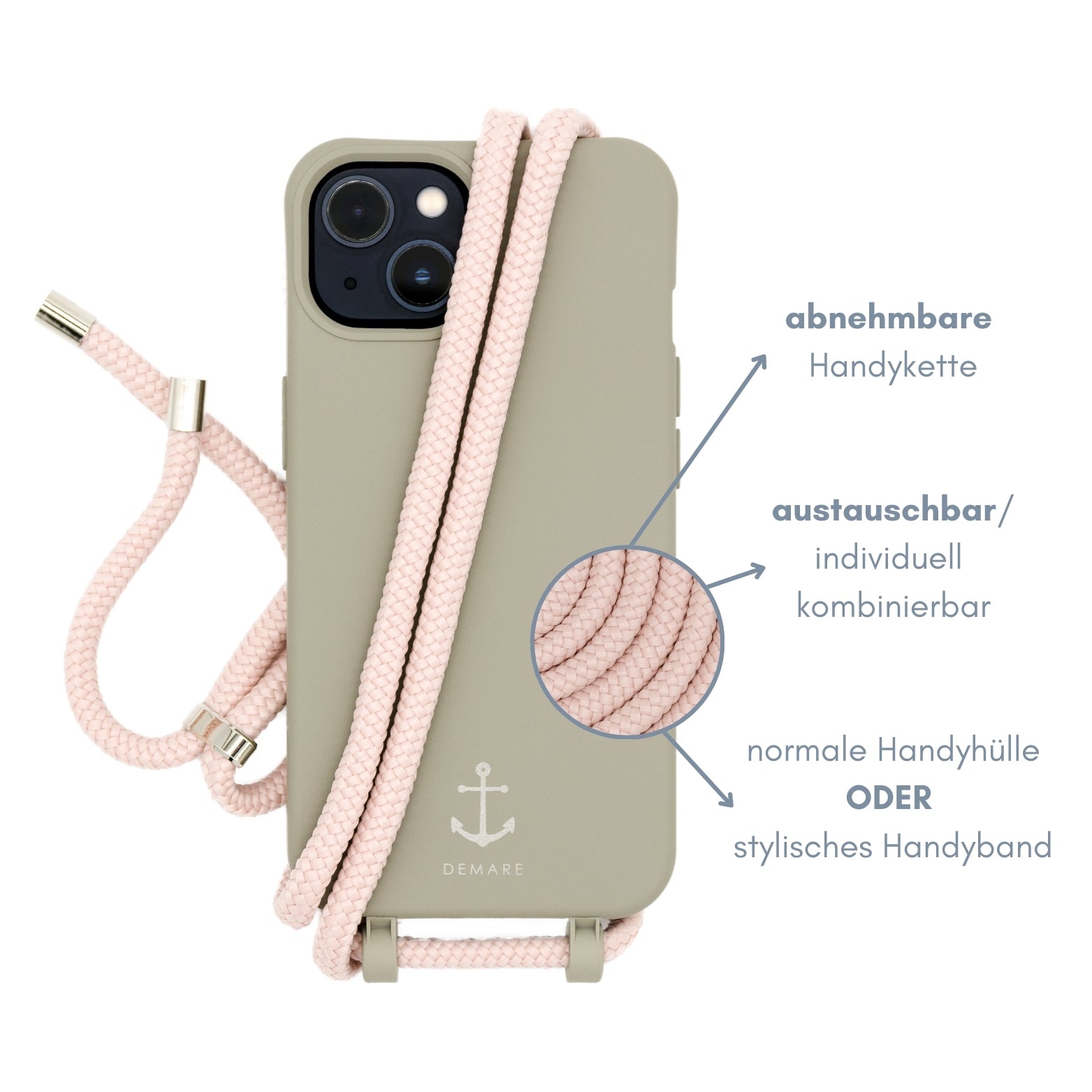 Smart Case TAUPEGRAU | Kordel ROSA