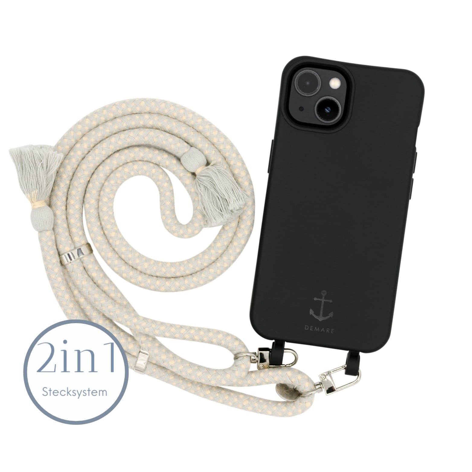 Smart Case SCHWARZ | Boho Kordel GREY
