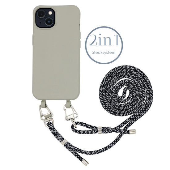 Smart Case TAUPEGRAU | Karabiner-Kordel REFLEKT DUNKEL