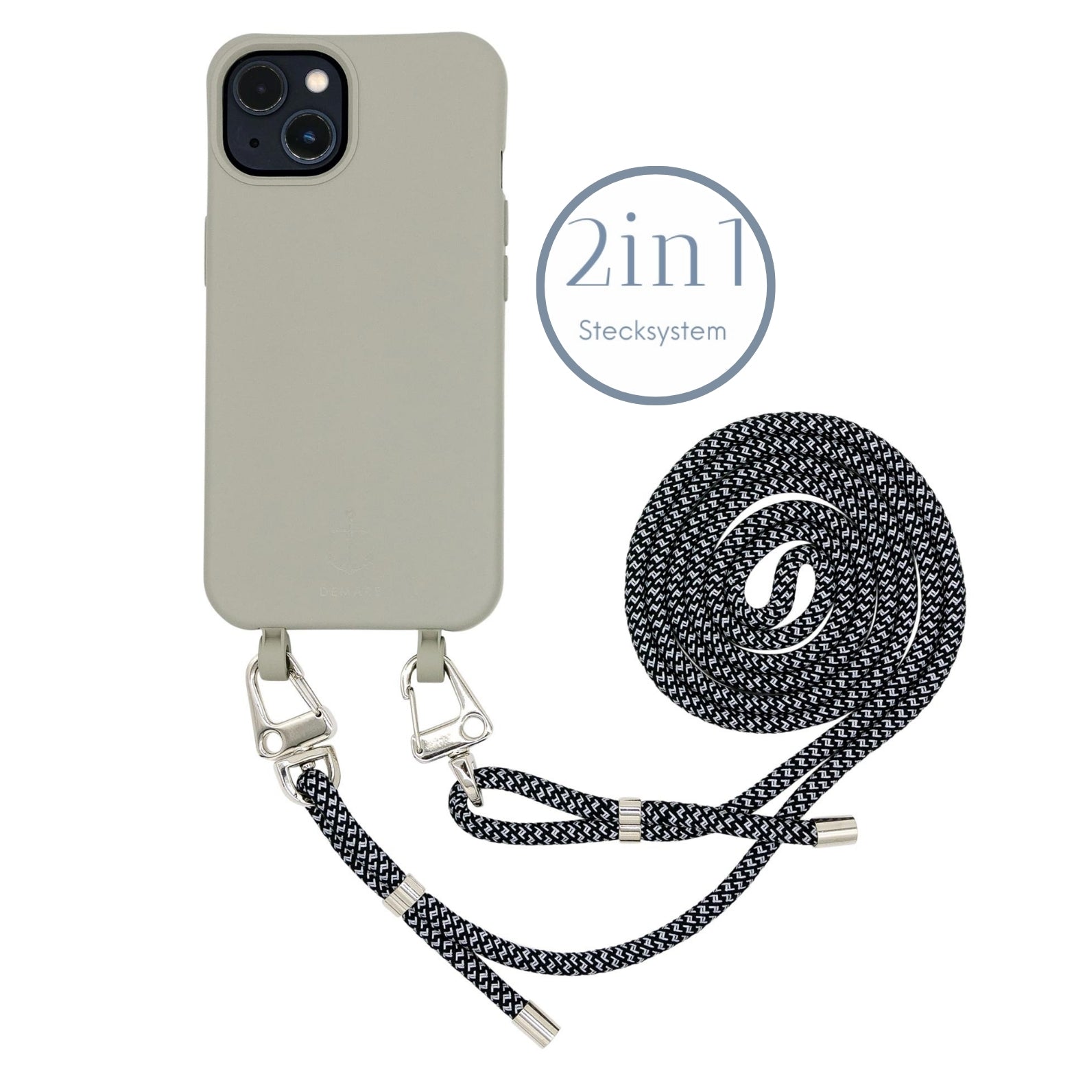 Smart Case TAUPEGRAU | Karabiner-Kordel REFLEKT DUNKEL