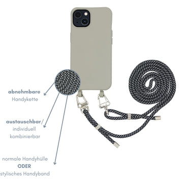 Smart Case TAUPEGRAU | Karabiner-Kordel REFLEKT DUNKEL