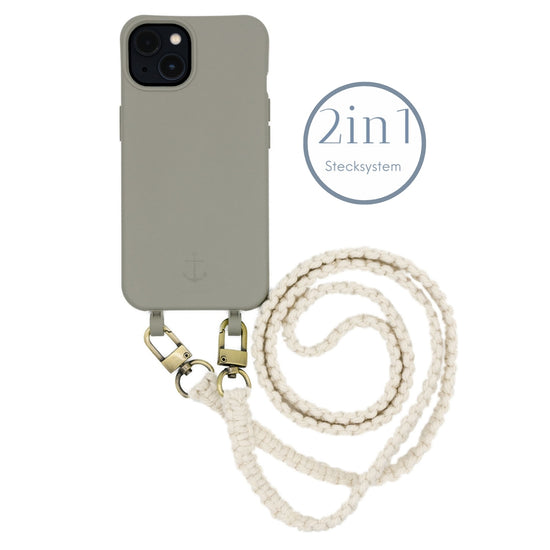 Smart Case TAUPEGRAU | Handyband Makramee NATURE