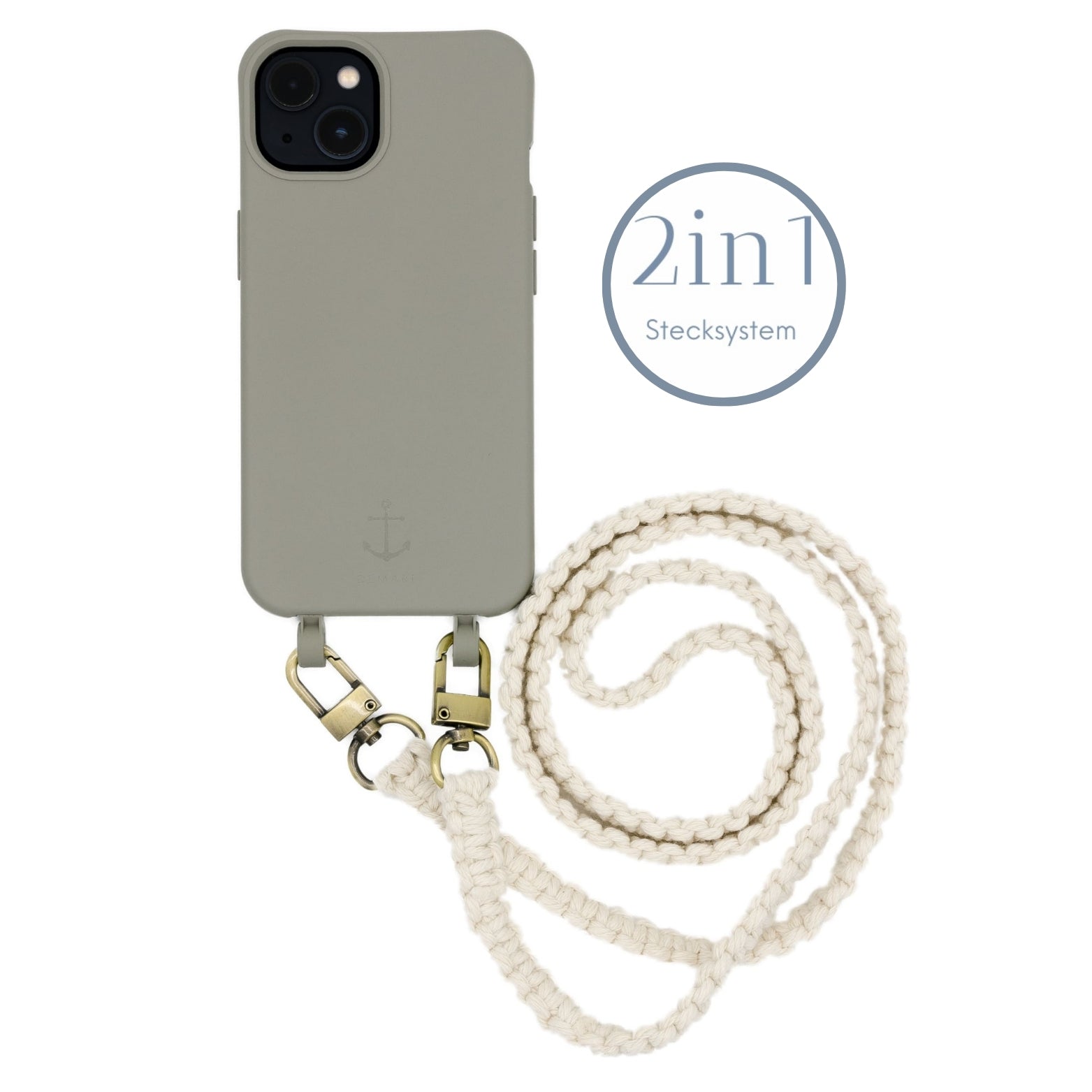 Smart Case TAUPEGRAU | Handyband Makramee NATURE