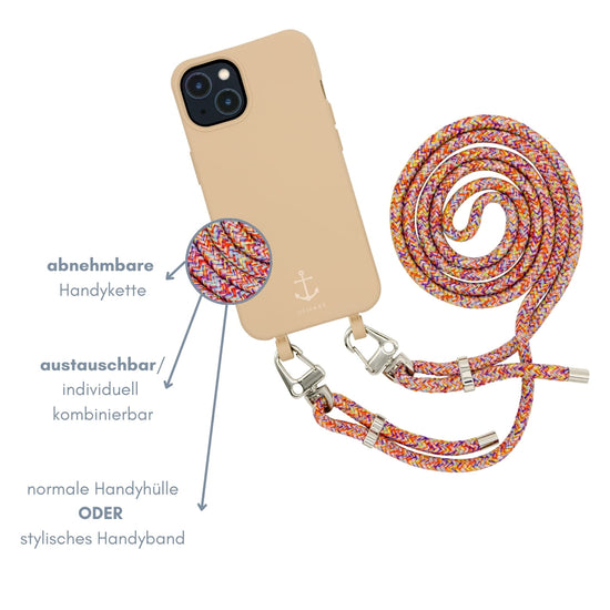 Smart Case BEIGE | Karabiner-Kordel BUNT
