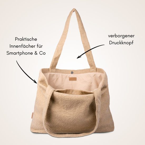 Set Teddy Mom Bag | Beige + Teddy Mini Bag | Beige
