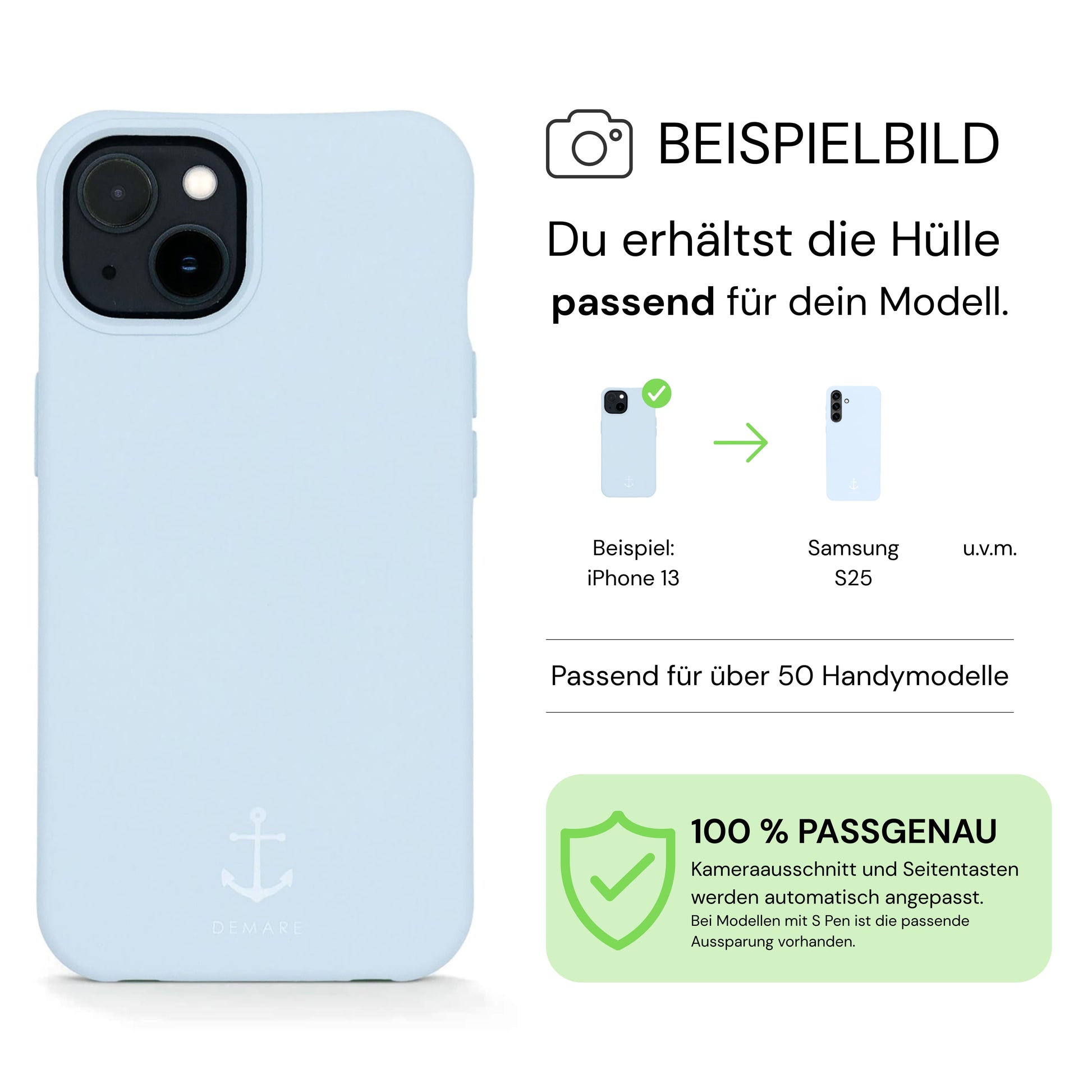 Smart Case HIMMELBLAU &  Handyband Makramee NATURE