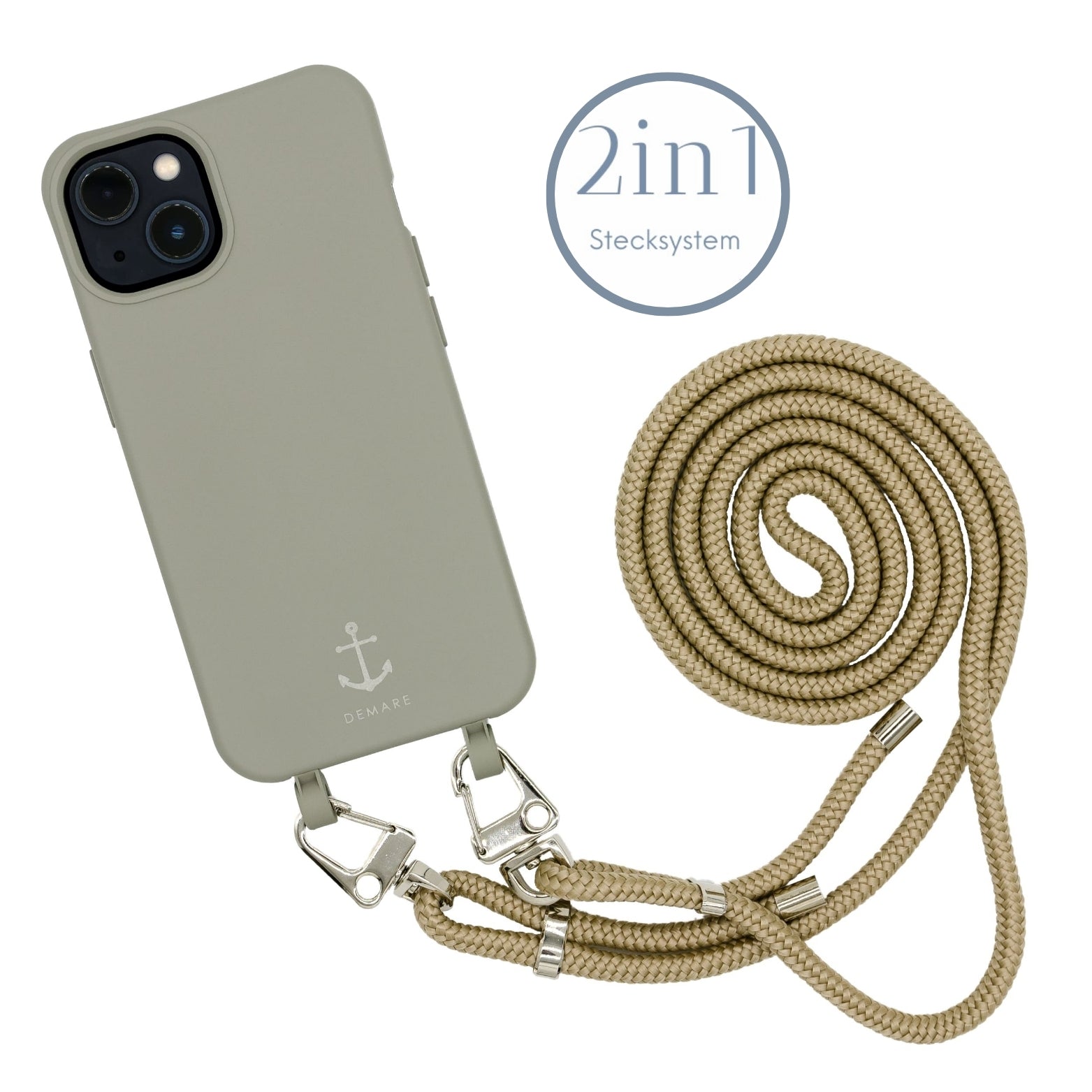 Smart Case TAUPEGRAU | Karabiner-Kordel BEIGE