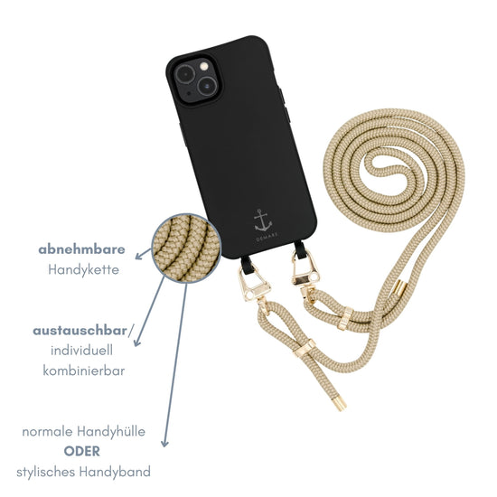 Smart Case SCHWARZ | Karabiner-Kordel BEIGE