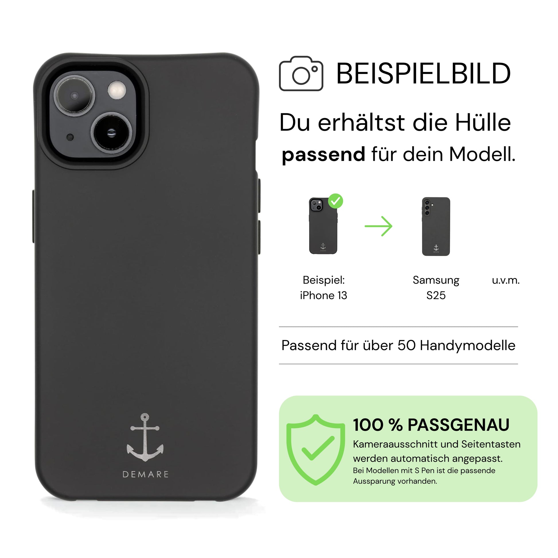 Smart Case SCHWARZ | Karabiner-Kordel CAMOUFLAGE