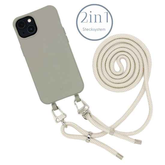 Smart Case TAUPEGRAU | Karabiner-Kordel CREME