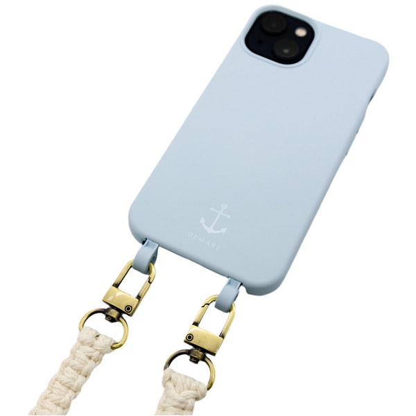Smart Case HIMMELBLAU &  Handyband Makramee NATURE