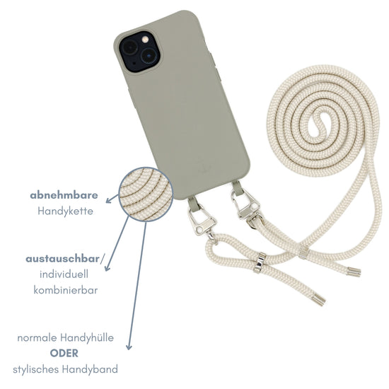 Smart Case TAUPEGRAU | Karabiner-Kordel CREME