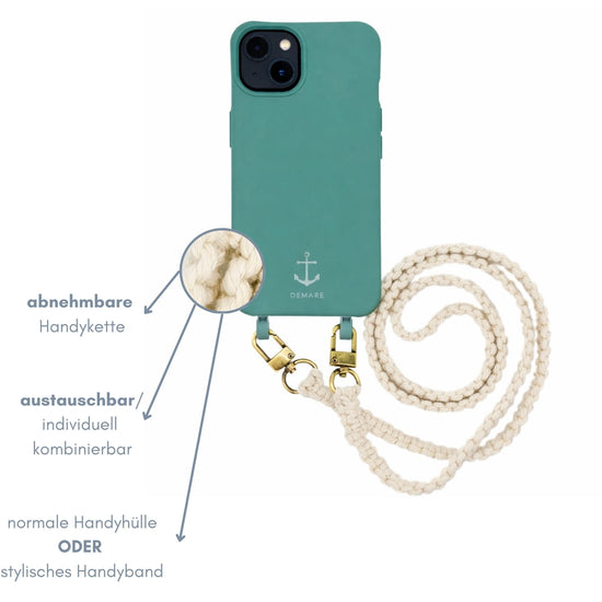 Smart Case PETROL | Handyband Makramee NATURE