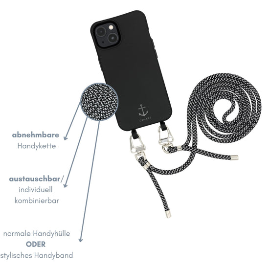 Smart Case SCHWARZ | Karabiner-Kordel REFLEKT DUNKEL
