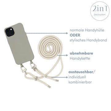 Smart Case TAUPEGRAU | Karabiner-Kordel CREME