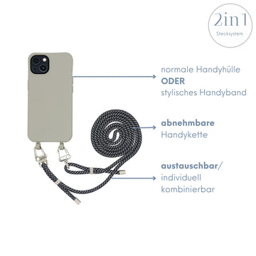 Smart Case TAUPEGRAU | Karabiner-Kordel REFLEKT DUNKEL