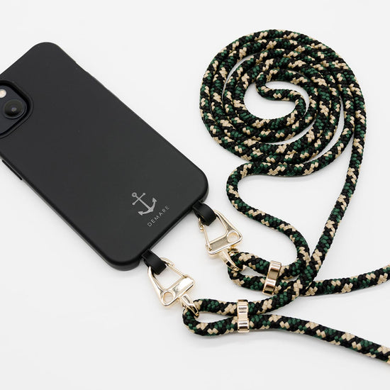 Smart Case SCHWARZ | Karabiner-Kordel CAMOUFLAGE