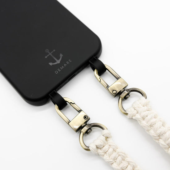 Smart Case SCHWARZ | Handyband Makramee NATURE