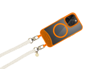 Smart Case Neon OrangeX | Makramee Handykette NATURE