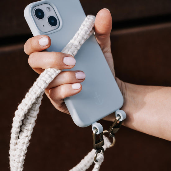 Handykette, Handyhülle mit Kette, hellblau, Demare