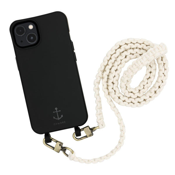 Smart Case SCHWARZ | Handyband Makramee NATURE