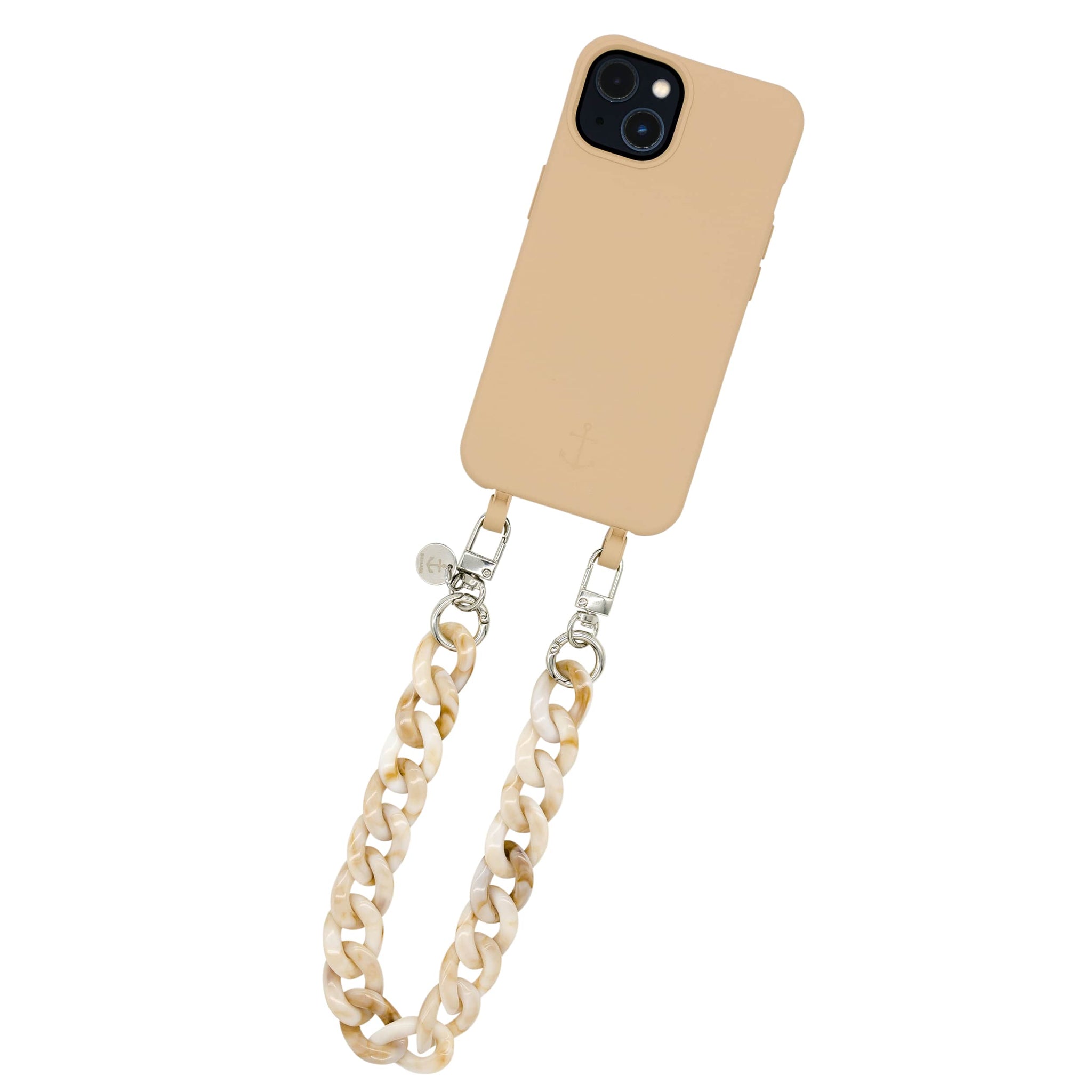 Smart Case BEIGE & Handy Handschlaufe ACRYL kurz