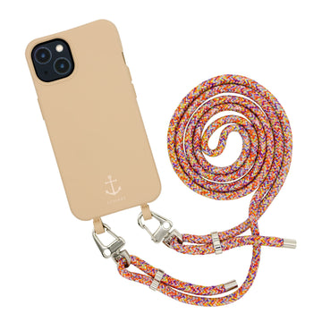 Smart Case BEIGE & Karabiner-Kordel BUNT