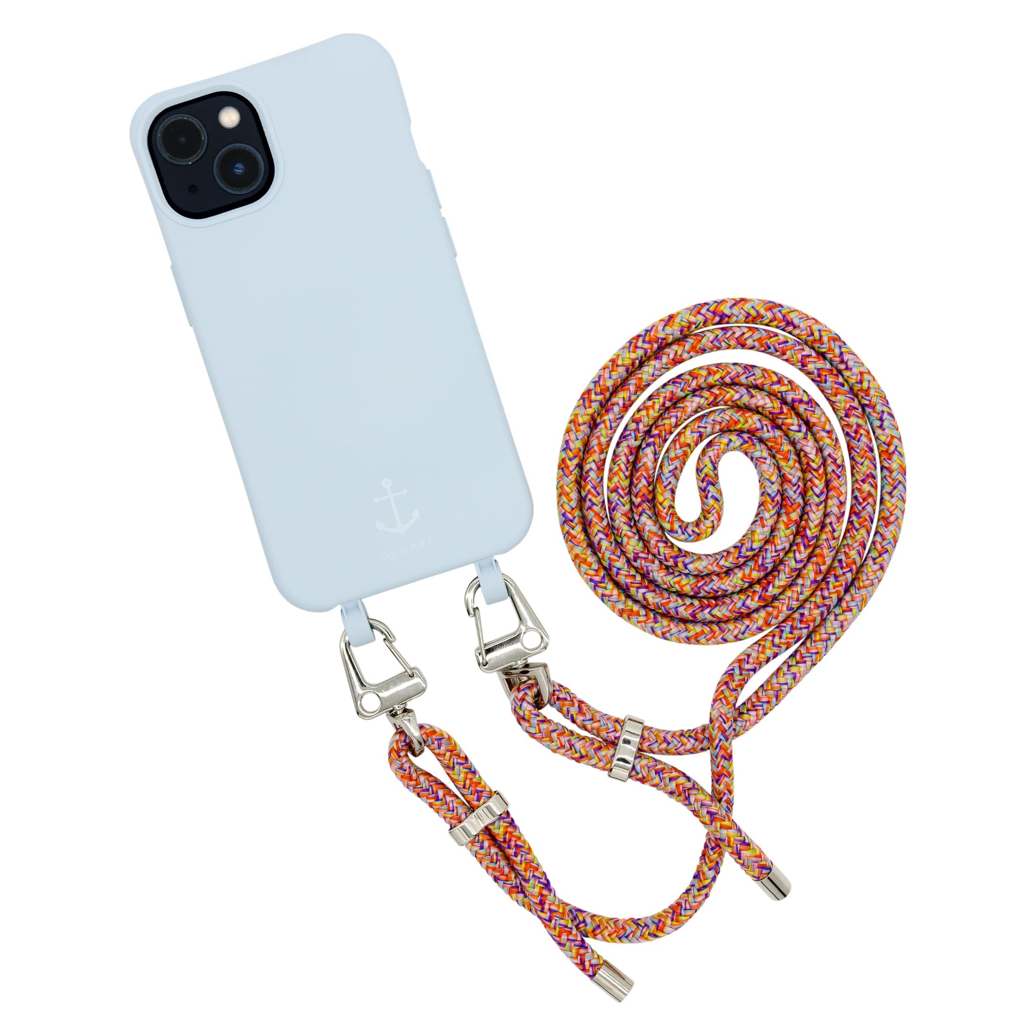 Smart Case HIMMELBLAU & Karabiner-Kordel BUNT