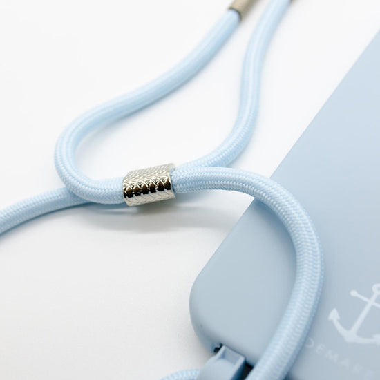 Handyhülle mit Band, Handyhülle mit Kette, Handyhülle nachhaltig, Handyhülle iphone, himmelblau