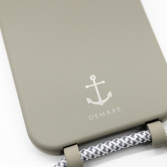 Handyhülle mit Band, Handyhülle mit Kette, Handyhülle nachhaltig, Handyhülle iphone, taupe grau