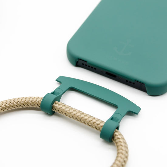 Handyhülle mit Band, Handyhülle mit Kette, Handyhülle nachhaltig, Handyhülle iphone, petrol