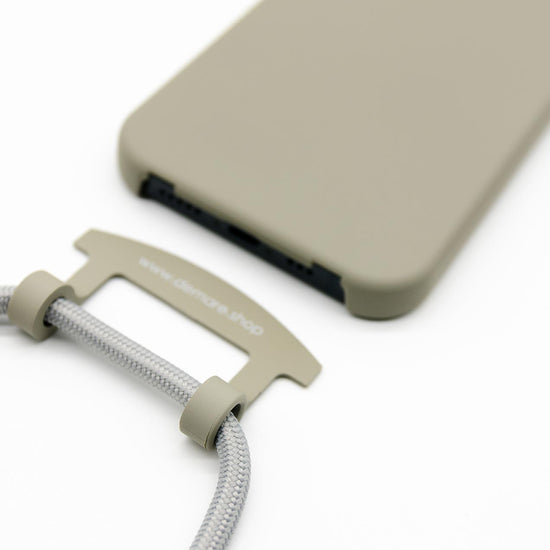 Handyhülle mit Band, Handyhülle mit Kette, Handyhülle nachhaltig, Handyhülle iphone, taupe grau