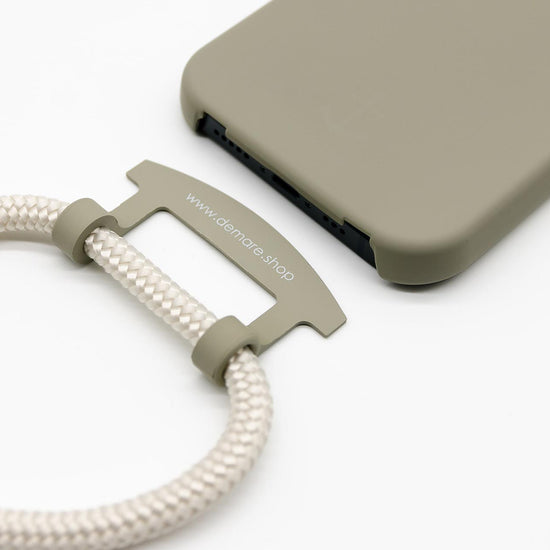 Handyhülle mit Band, Handyhülle mit Kette, Handyhülle nachhaltig, Handyhülle iphone, taupe grau