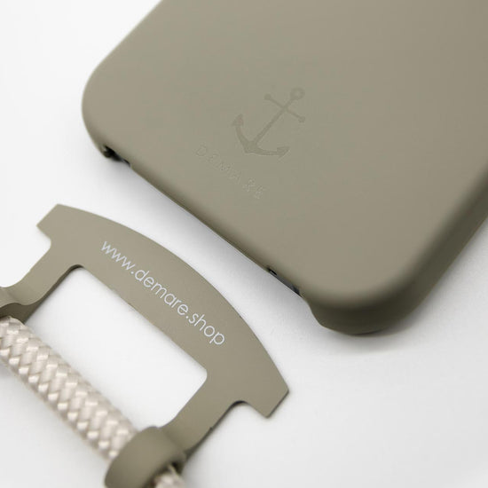 Handyhülle mit Band, Handyhülle mit Kette, Handyhülle nachhaltig, Handyhülle iphone, taupe grau