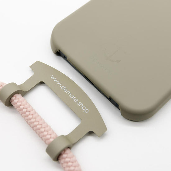 Handyhülle mit Band, Handyhülle mit Kette, Handyhülle nachhaltig, Handyhülle iphone, taupe grau